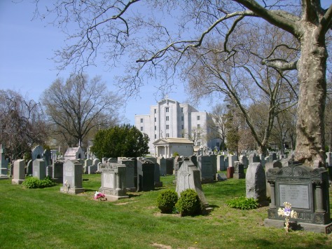 A view of St. John's Cemetery in Middle Village, Queens, April 2016